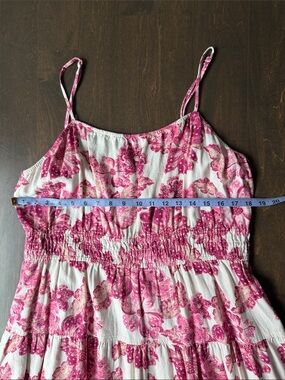Old Navy Cream Dress with Pink Floral Print